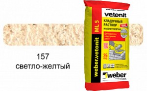Цветной кладочный раствор weber.vetonit МЛ 5 светло-желтый №157