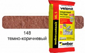 Цветной кладочный раствор weber.vetonit МЛ 5 темно-коричневый №148